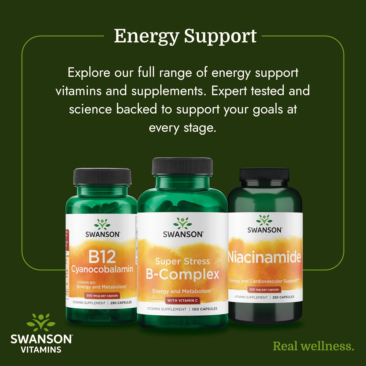 Swanson Super Stress B-Complex with Vitamin C (100 Capsules) - görsel 6