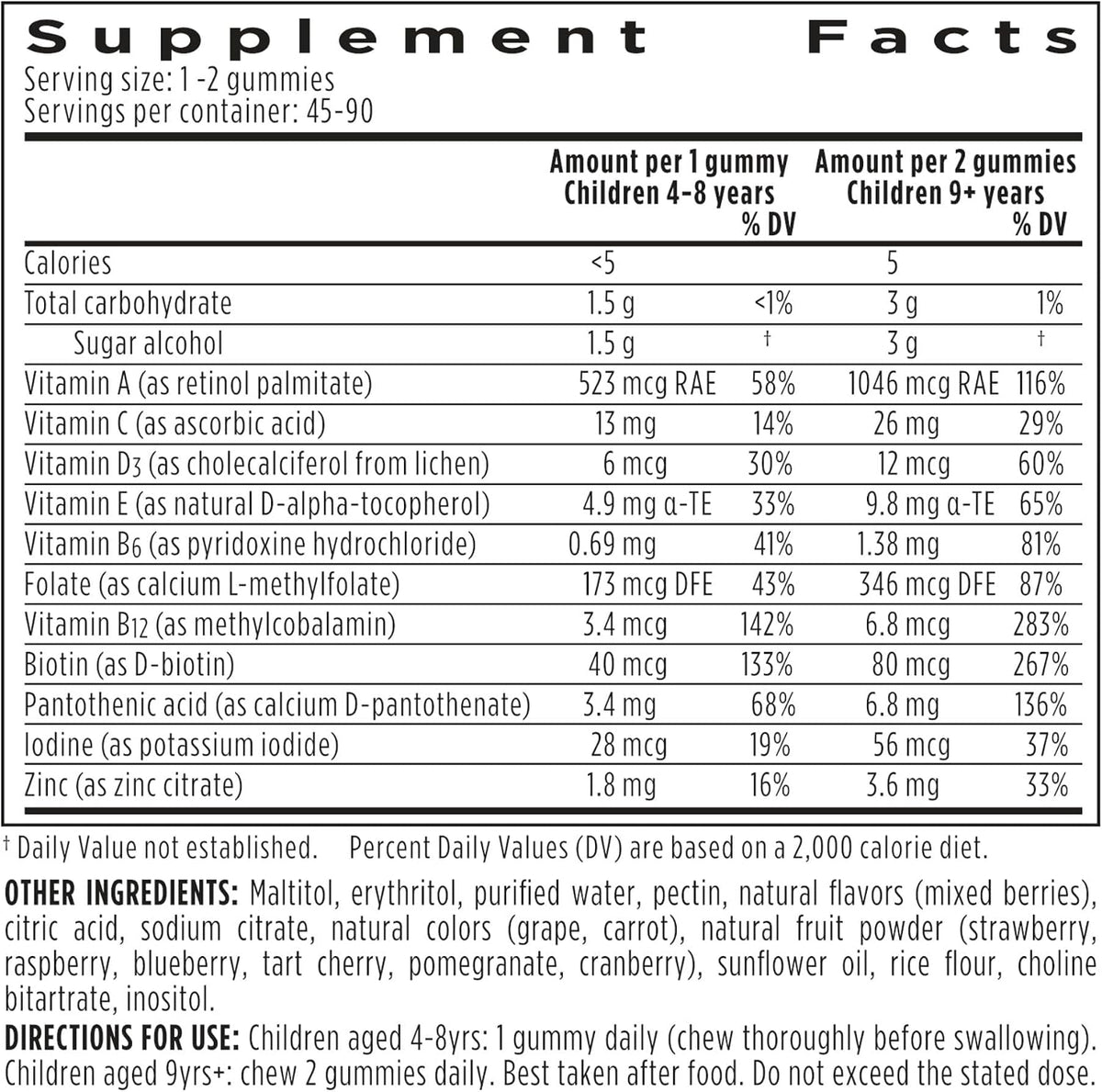 Igennus Methylated Children's Multivitamin Gummies | Sugar-Free Natural Berry | Age 4+ | 90 Gummies - görsel 6