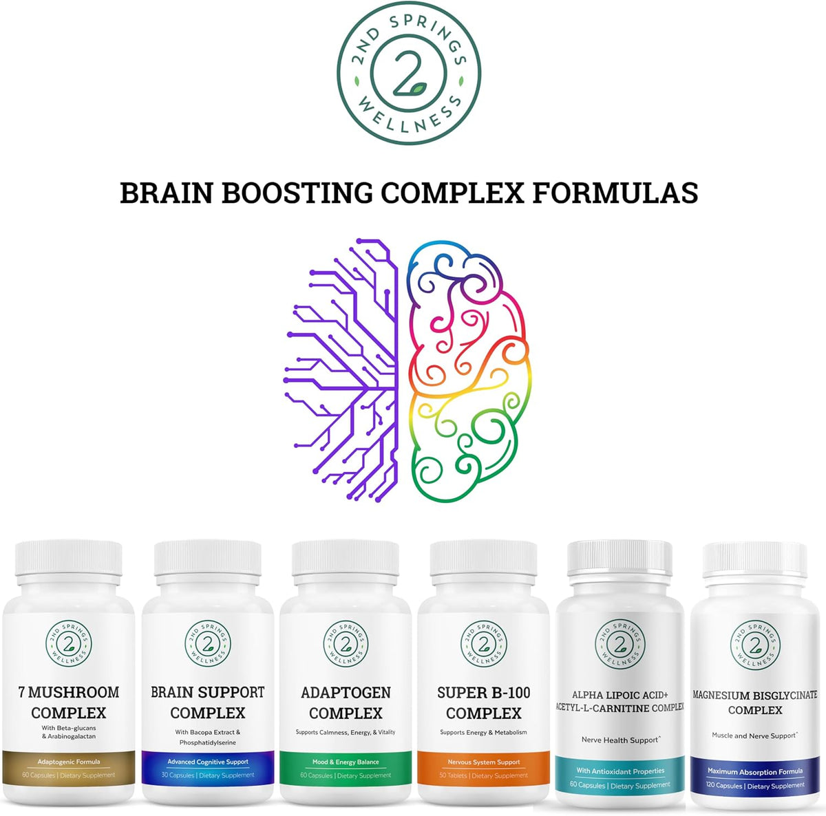 2nd Springs Super B-100 Complex - High Potency B Vitamin with B-6, B-12, Folate, Niacin, Biotin, Choline, Inositol and PABA for Energy and Metabolism support - görsel 7