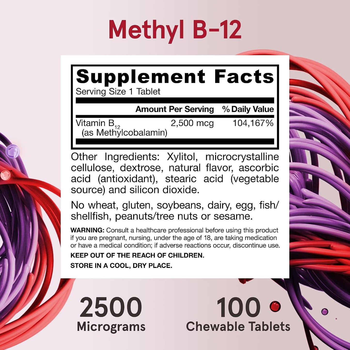 Jarrow Formulae Ultra Strength Methyl B-12 - 100 Chewable Tablets (Pack of 12) - görsel 6