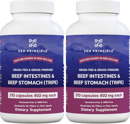 Zen Principle Grass-Fed Beef Intestines with Stomach (Tripe) Supplement - 210 Capsules