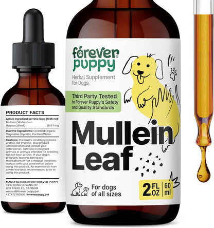 Forever Puppy Mullein Tincture for Dogs – Respiratory Health Support – 59 ml