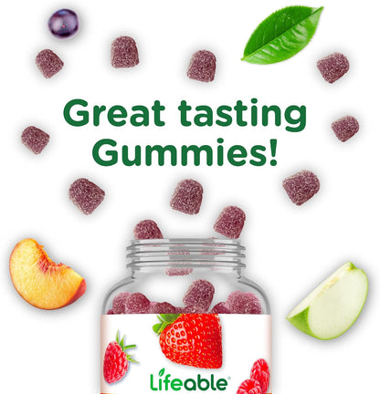 Lifeable Biotin Gummies, 10,000mcg, Hair, Skin & Nails Supplement, 90 Gummies