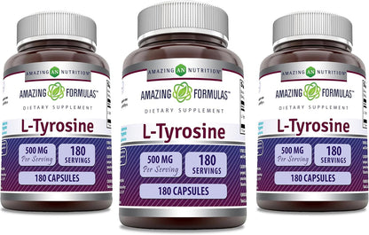 Amazing Formulae L-Tyrosine 500 mg Capsules, 360 Count