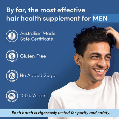 Man Matters Biotin Hair Gummies - Strawberry Flavoured, No Added Sugar, 120 Gummies