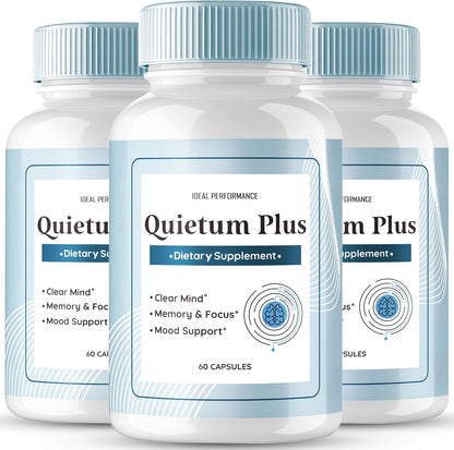 Quietum Plus Tinnitus Relief for Ringing Ears, Official Quietum Plus Original Supplement Capsules, Advanced Formula for Healthy Ears, QuietumPlus Reviews (3 Pack)