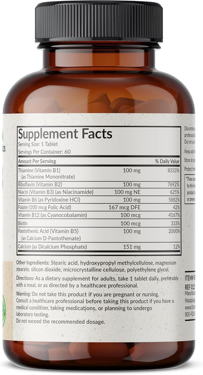 Futurebiotics Super B 100 Sustained Release Vitamin B Complex, Non-GMO, 60 Vegetarian Tablets