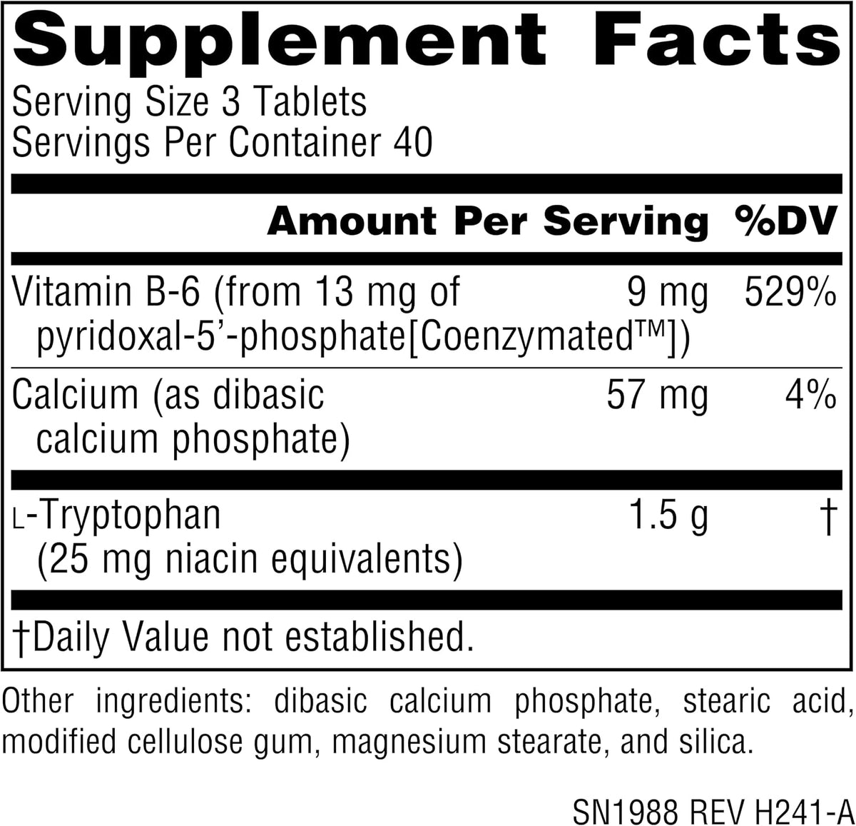 Source Naturals L-Tryptophan with Coenzyme B-6, 500 mg - 120 Tablets - görsel 2