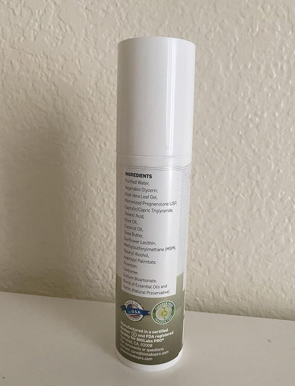 BIOLABS PRO Pregnenolone Cream 2.5% - Natural Bioidentical - Unscented 85g (Two-Month Supply)