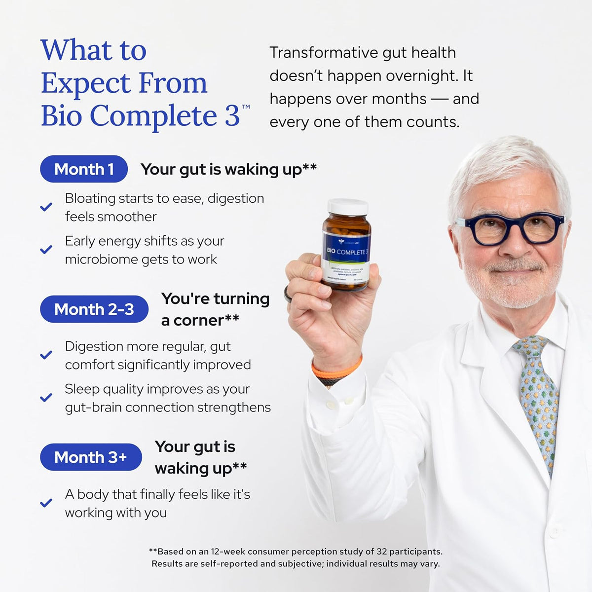 Gundry MD® Bio Complete 3 – Prebiotic, Probiotic, Postbiotic to Support Optimum Digestive Health, 90 Day Supply - görsel 4