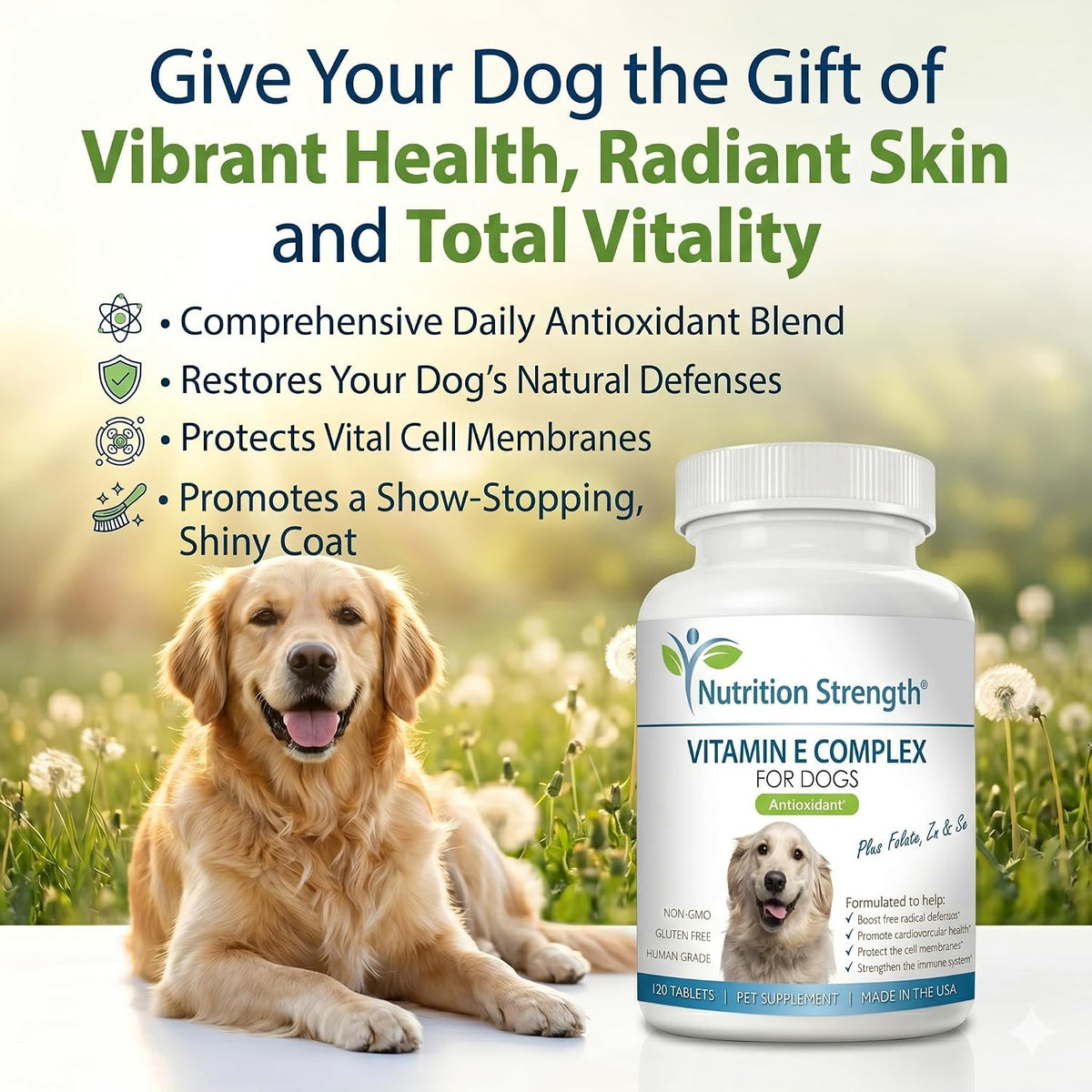 Nutrition Strength Vitamin E for Dogs - 120 Chewable Tablets - görsel 3
