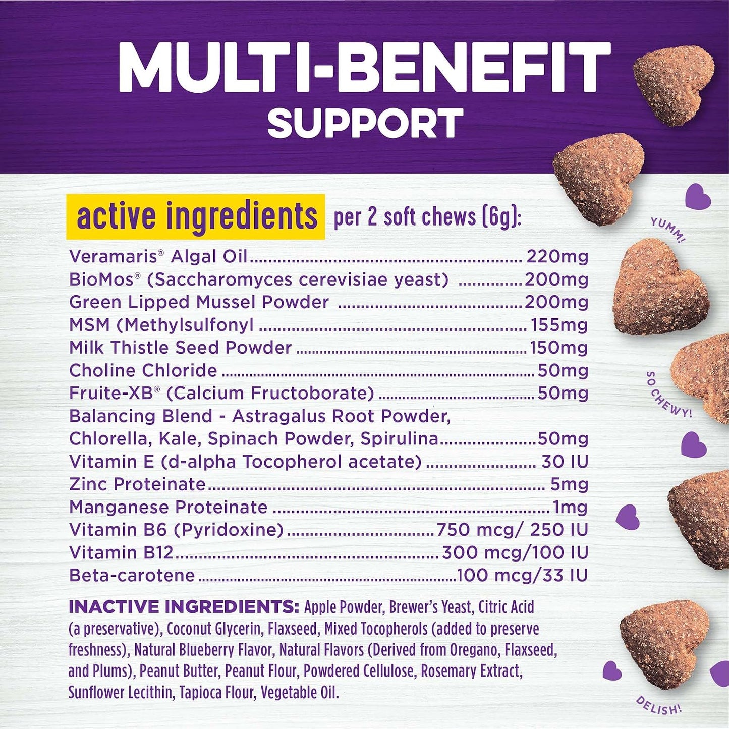Wellness Peanut Butter & Apple Flavour Soft Chews Multi-Benefit Supplements for Dogs, 45 Chews - görsel 5