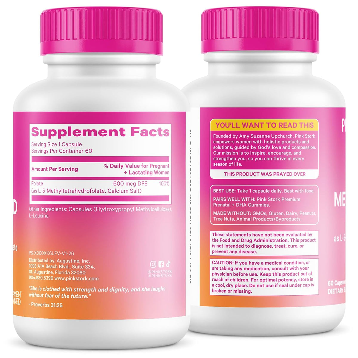 Pink Stork Folate: Methylated Folate Supplement – MTHFR Support, 60 Capsules - görsel 9