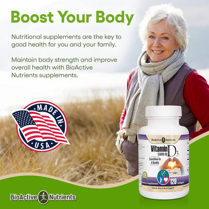BIOACTIVE NUTRIENTS Vitamin D3 5000 IU - 120 Soft gel capsule Capsules