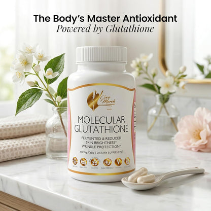 Cocó March N.M.D Molecular Glutathione Supplement – 500 mg Potent Antioxidant for Immune Support, Health & Beauty, Low Molecular Weight, Vegan, Gluten-free, Soya & Dairy-free, Non-GMO, 60 Veg Capsules