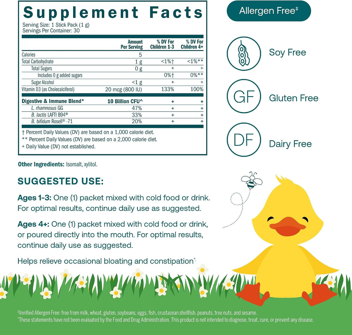 True Grace True Littles – Children's Daily Probiotic + Vitamin D3 – 30 Stick Packs - görsel 2