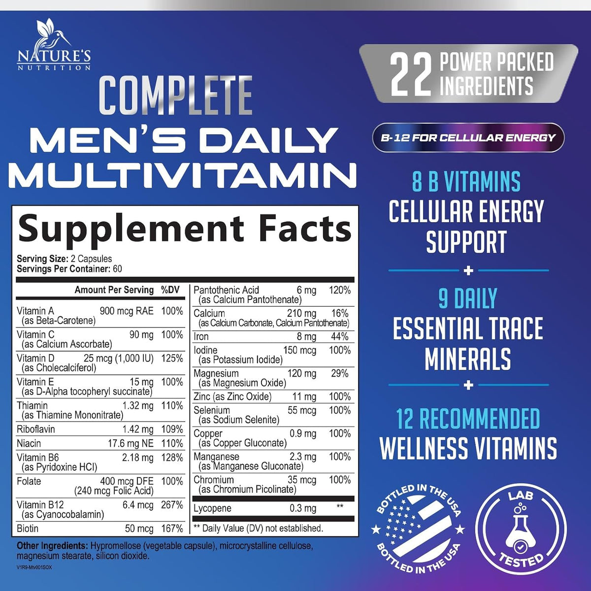 Nature's Nutrition Multivitamin for Men | Once Daily | 120 Capsules - görsel 2