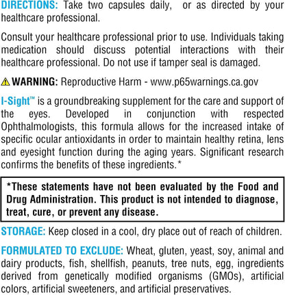 XYMOGEN I-Sight - Eye Health & Vision Support - Antioxidant Nutrient Formula - Contributes to Macula, Retina & Lens Health - Vegetarian, Gluten-Free & Dairy-Free - 60 Capsules