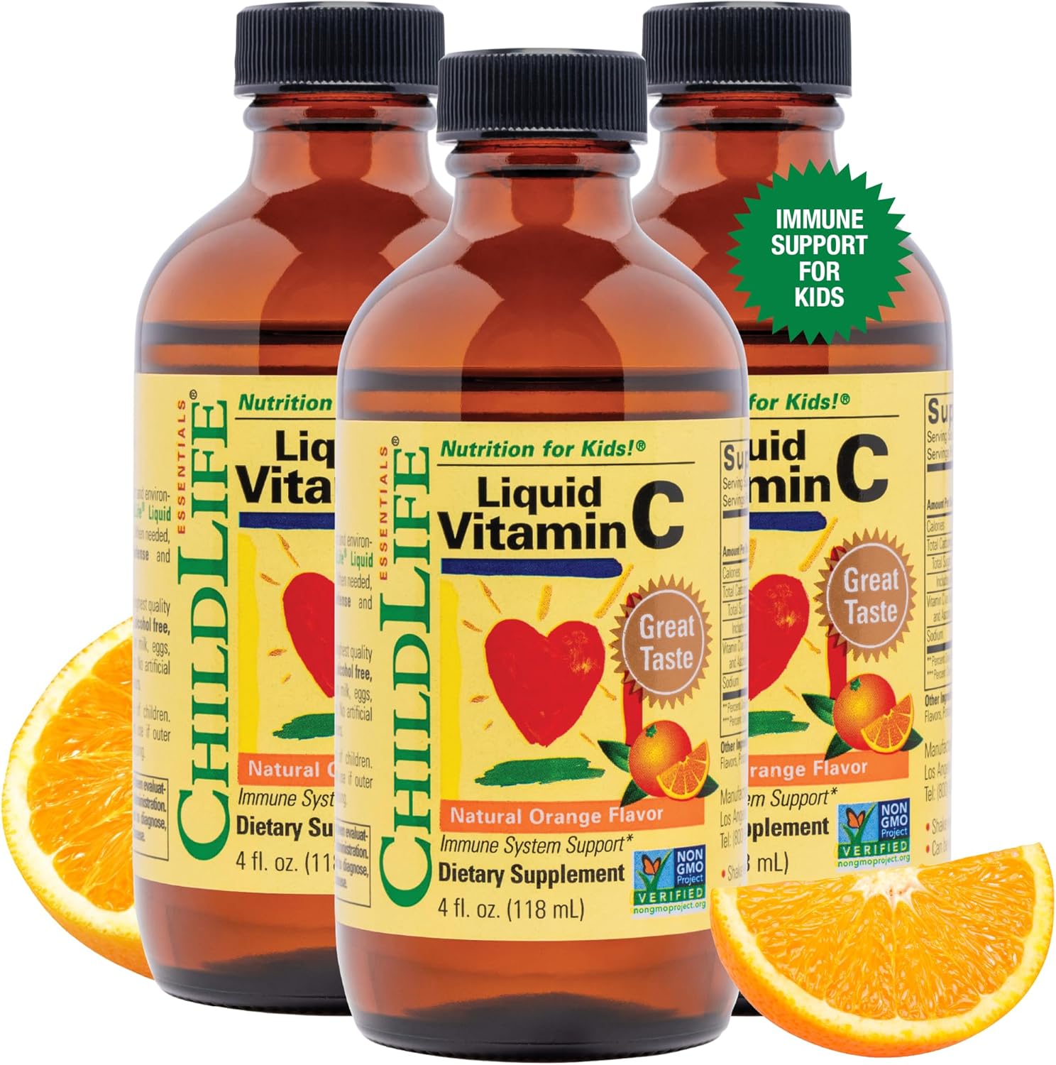 CHILDLIFE ESSENTIALS Liquid Vitamin C - Natural Orange Flavour - 118 ml (Pack of 3) - görsel 1