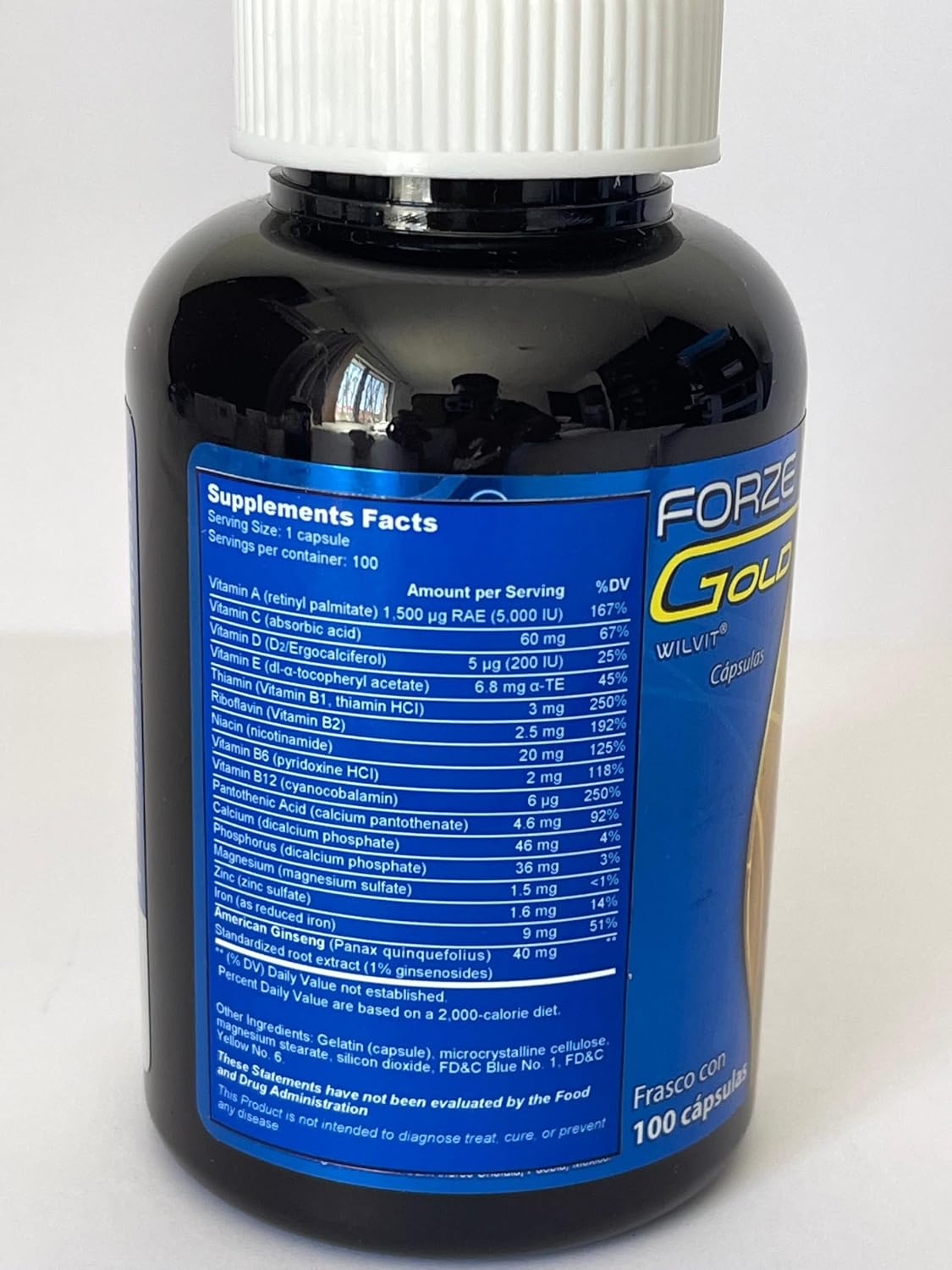 Forze VF Gold Capsules – Daily Multivitamin with Ginseng, B Vitamins & Minerals – 100 Capsules - görsel 2