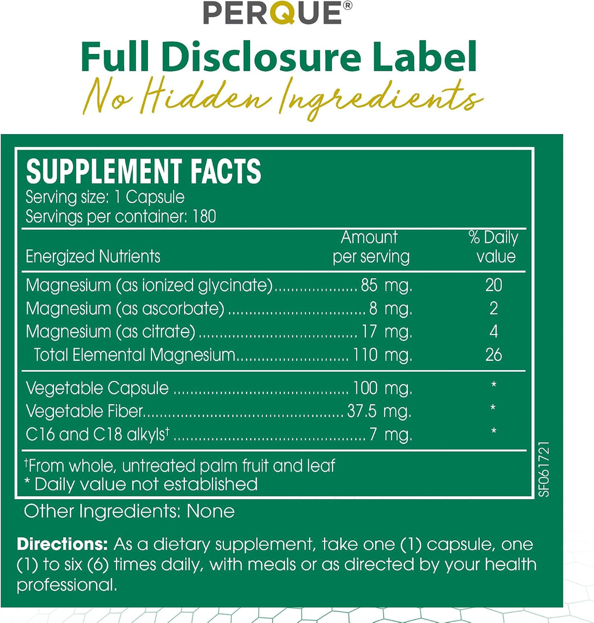 PERQUE Mg Plus Guard – 180 Vegetable Capsules - görsel 4