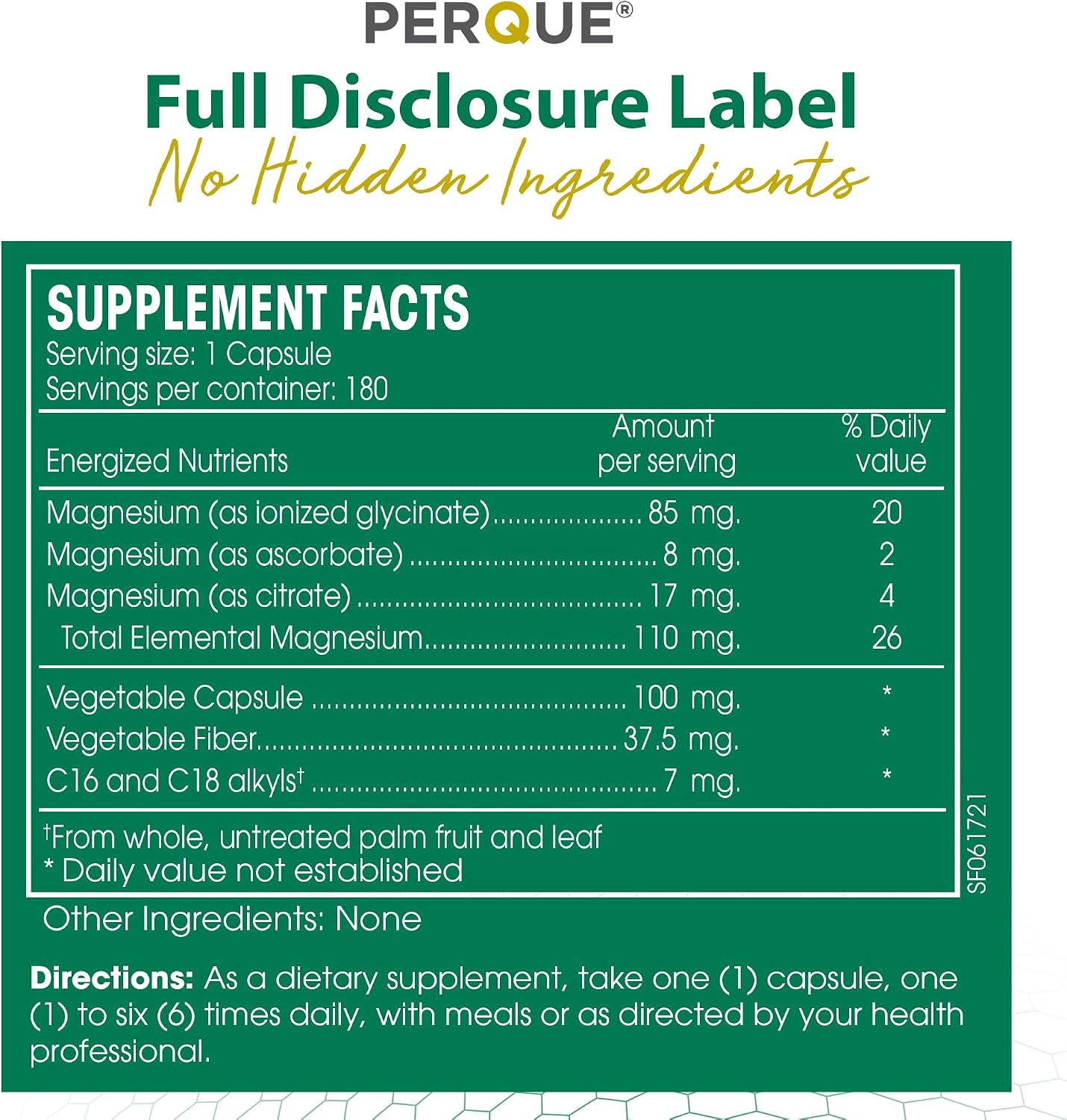 PERQUE Mg Plus Guard – 180 Vegetable Capsules - görsel 4