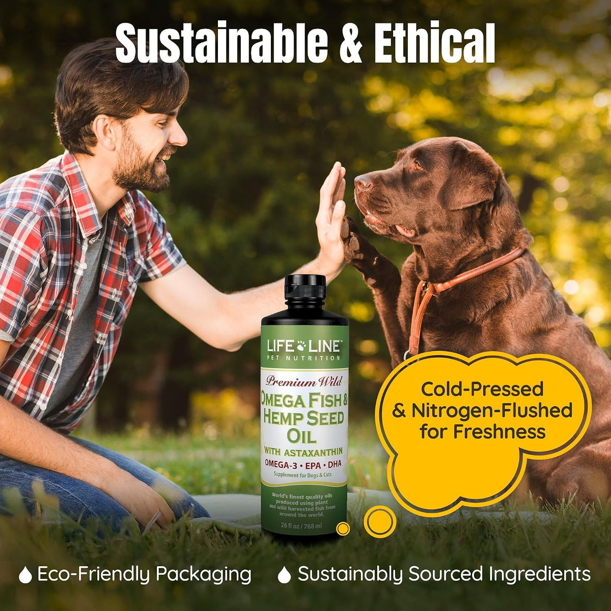 Lifeline Premium Pet Hemp Oil for Dogs & – Joint Health and Mobility: Omega-3s from fish oil and hemp seed oil – Image 5