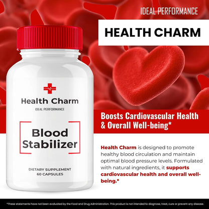 Health Charm Blood Formula Support Capsules – Maximum Strength, All Natural Premium Formula (2 Pack)