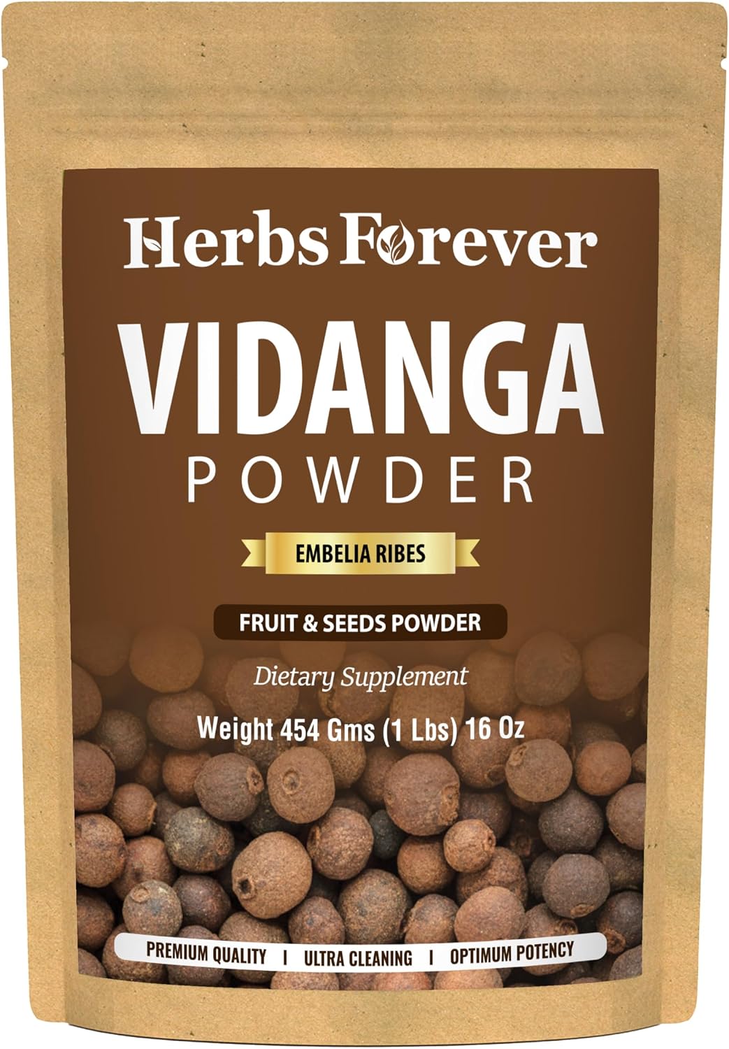 HerbsForever Vidanga (Embelia Ribes) Powder – Wild & Natural Ayurvedic Herb | Non-GMO, Vegan, Gluten-Free | 454 g (1 lb) - görsel 1