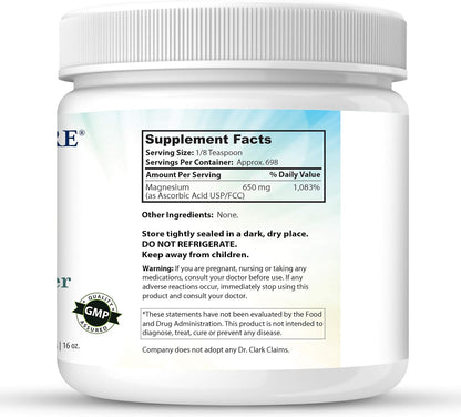 Dr Clark Vitamin C Powder - Pure Ascorbic Acid, 454g