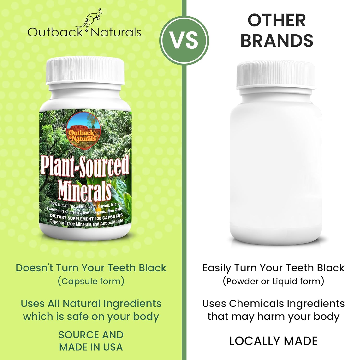 Outback Naturals Fulvic Humic Mineral Blend - Plant-Sourced Trace Minerals with Electrolytes for Cognitive & Immune Support - 120 Capsules - görsel 4