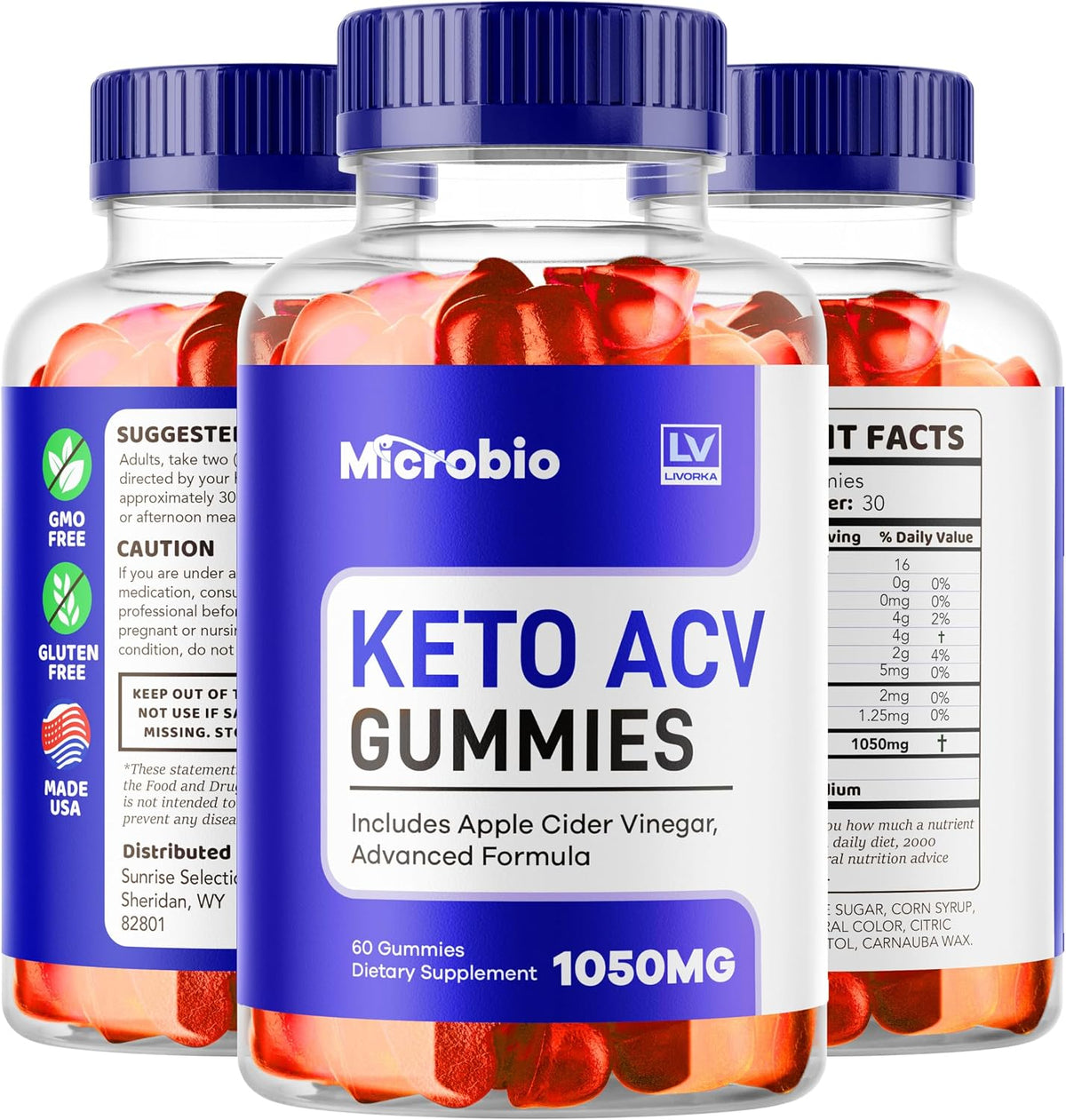 Microbio Keto ACV Gummies - 3 Pack (180 Gummies) - görsel 7