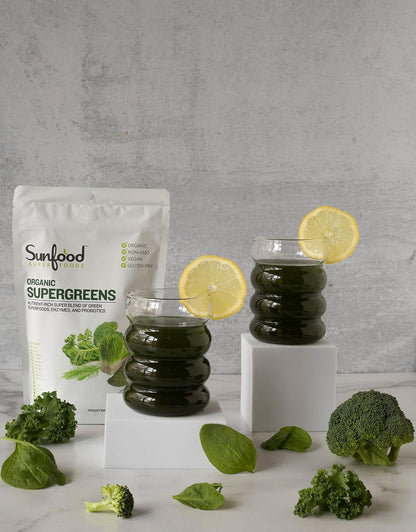 Sunfood Superfoods Organic Supergreens Blend – Greens Superfood Powder, 227g