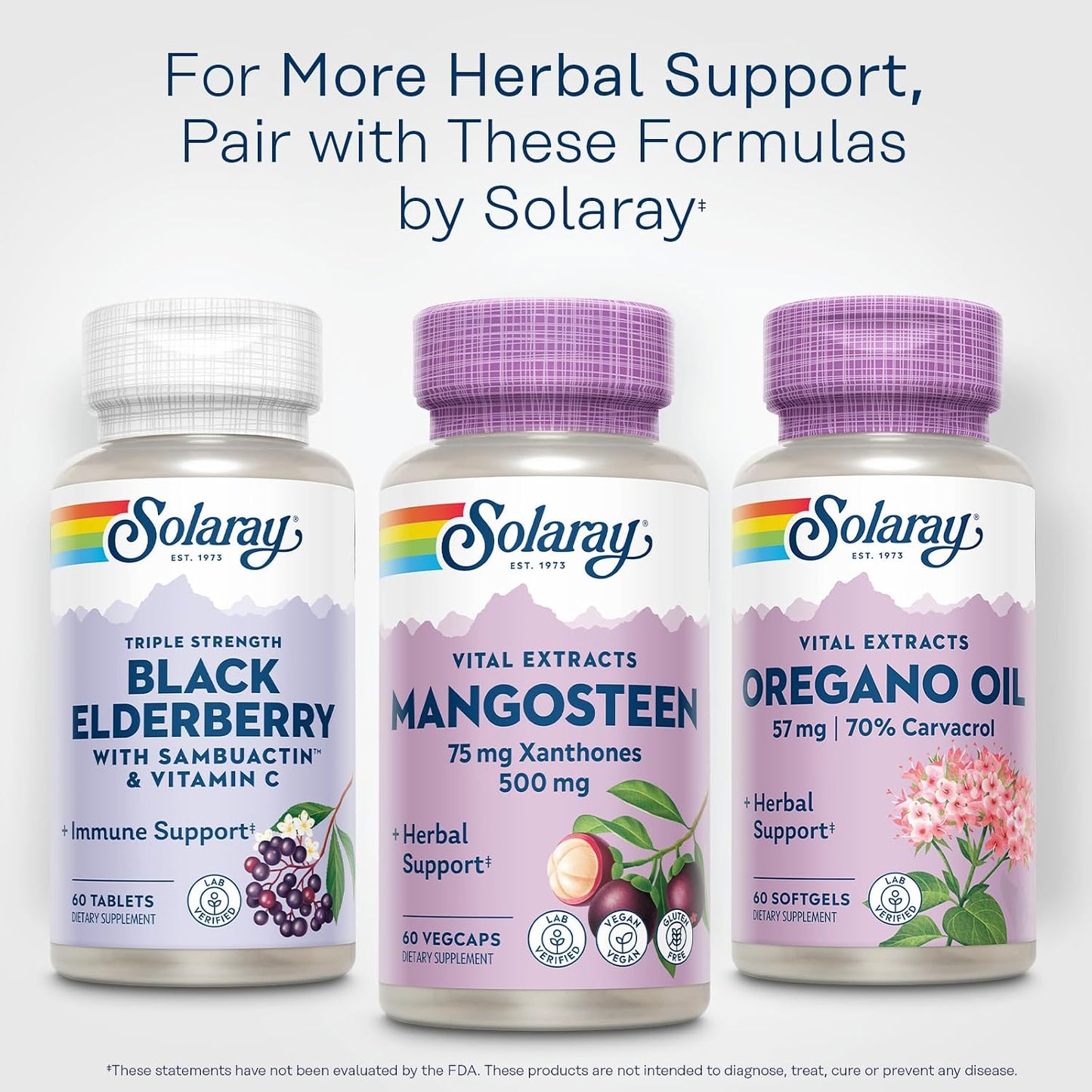 SOLARAY Vital Extracts Mangosteen 500mg - Herbal Supplement with Xanthones & Polyphenols, Vegan & Gluten Free, 60 VegCaps - görsel 6
