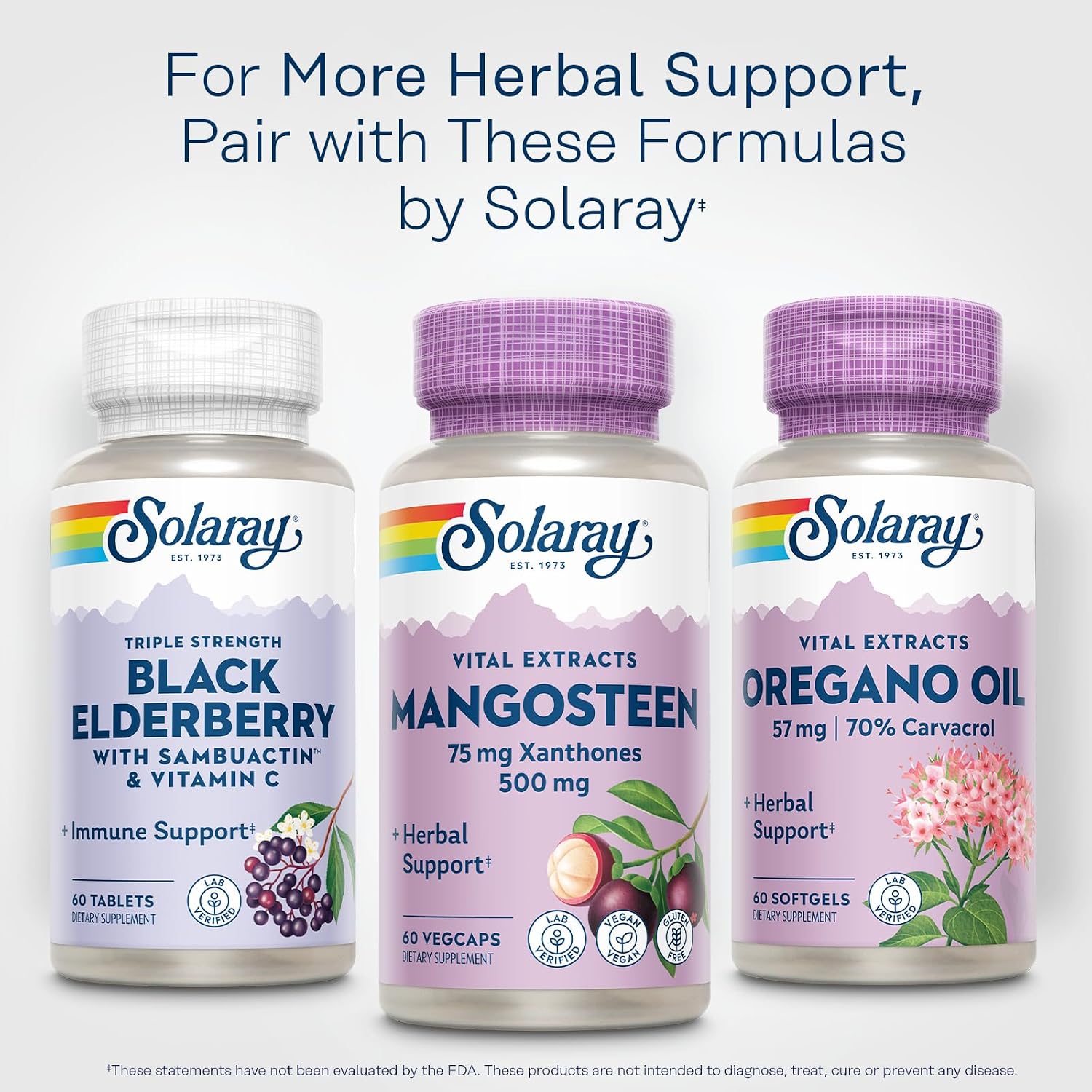SOLARAY Vital Extracts Mangosteen 500mg - Herbal Supplement with Xanthones & Polyphenols, Vegan & Gluten Free, 60 VegCaps - görsel 6