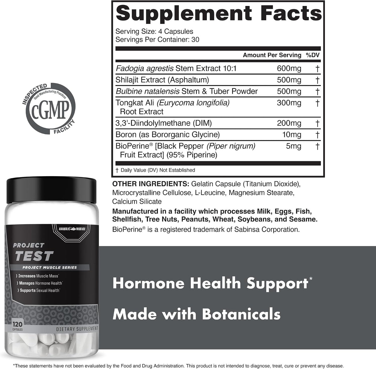 Anabolic Warfare Project Test - Testosterone Support Supplement with Botanicals - görsel 5