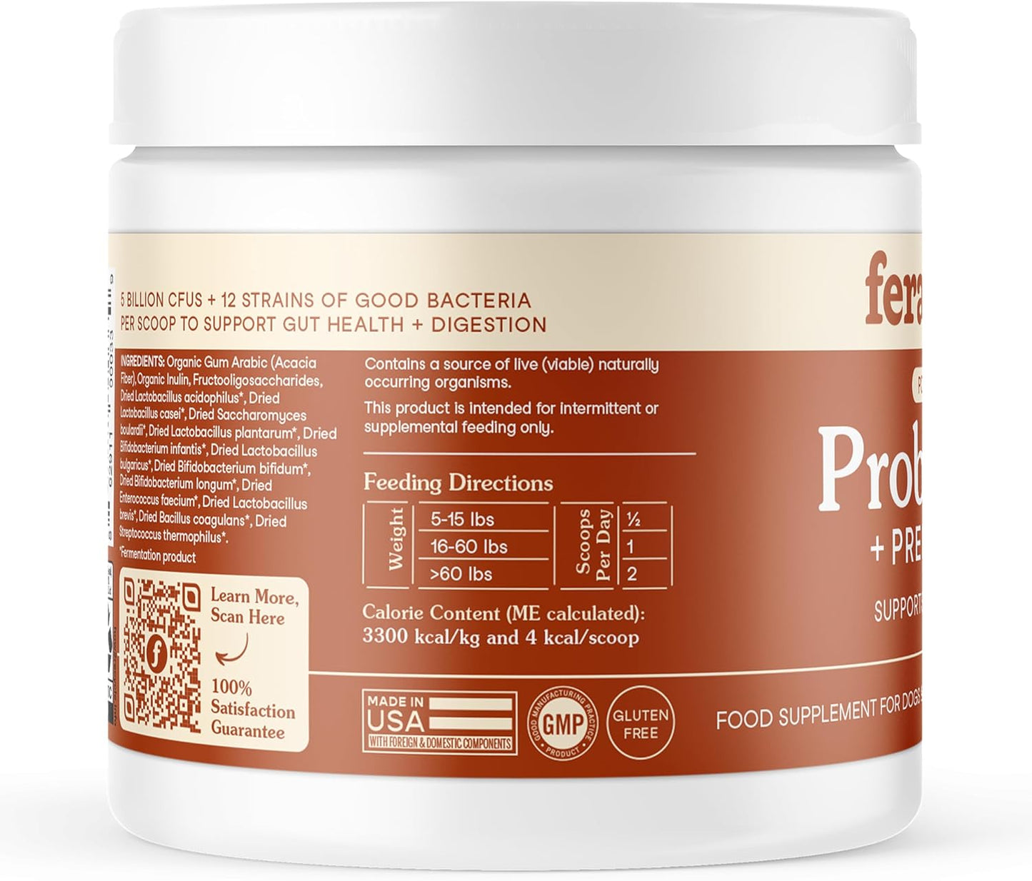 Fera Pets Organic Probiotics for Dogs and Cats with Prebiotics – 60 Scoops - görsel 8