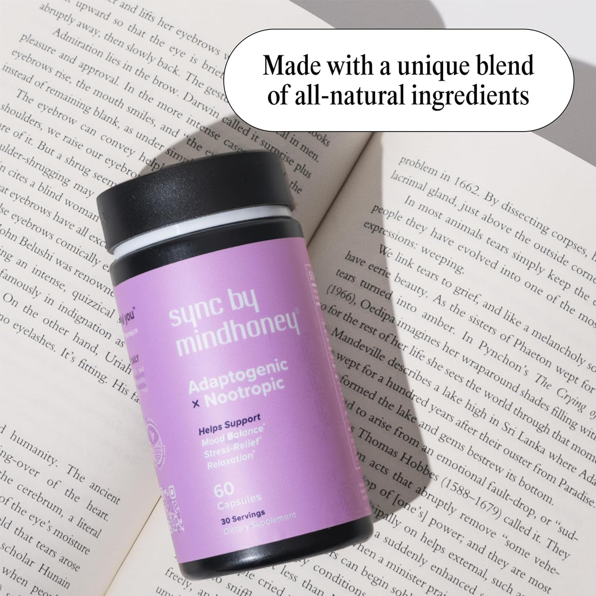 MINDHONEY | SYNC 60 Capsules, Premium All-in-One Adaptogenic Supplement | Relaxation, Mood Balance, Stress | Magnesium, Ashwagandha, Nootropics, Adaptogens, Minerals & Vitamins - görsel 3