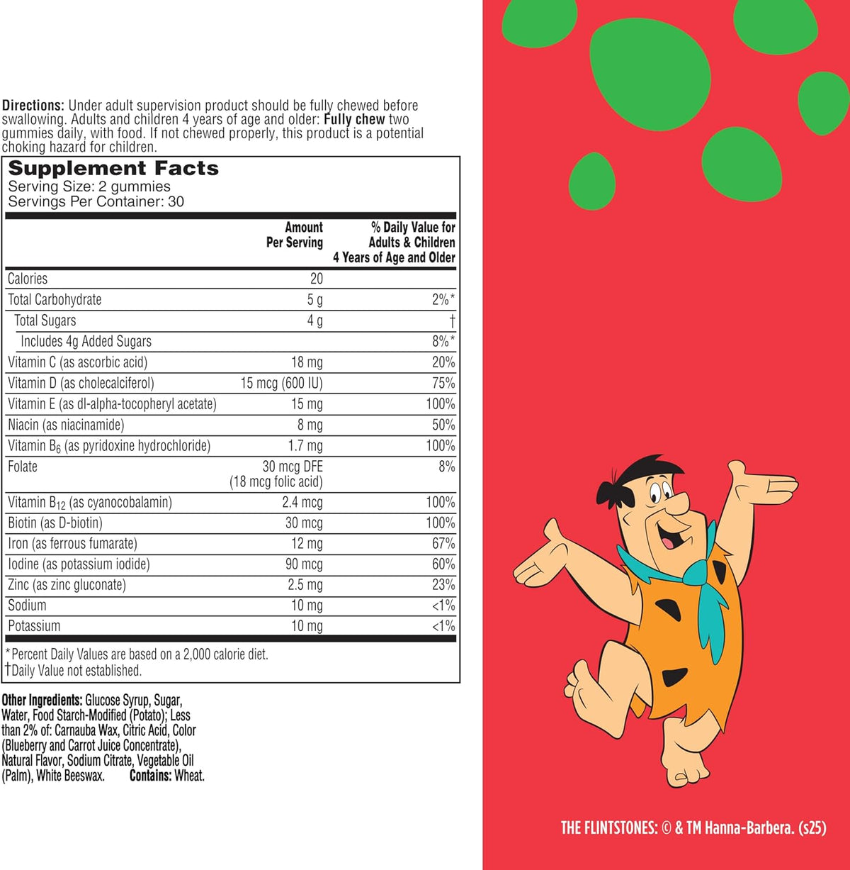 Flintstones Vitamins for Picky Children + Iron, Multivitamin Gummies, Grape Flavour, 60 Count - görsel 6
