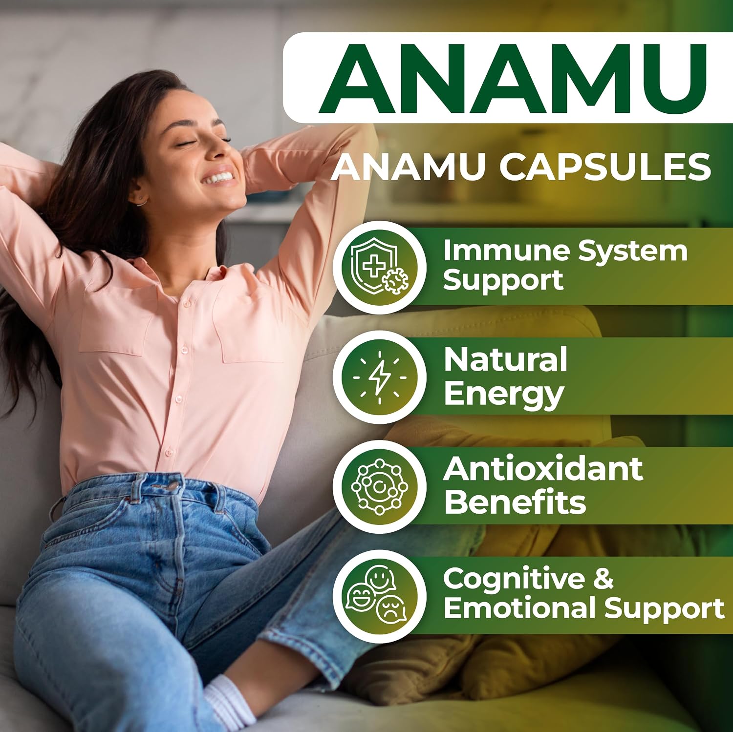 Hallusa Natural Anamu Root 450 mg – Petiveria Alliacea – Organic Anamu Capsules – Immune & Energy Support – 100 Capsules - görsel 5