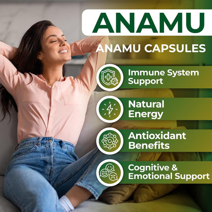 Hallusa Natural Anamu Root 450 mg – Petiveria Alliacea – Organic Anamu Capsules – Immune & Energy Support – 100 Capsules