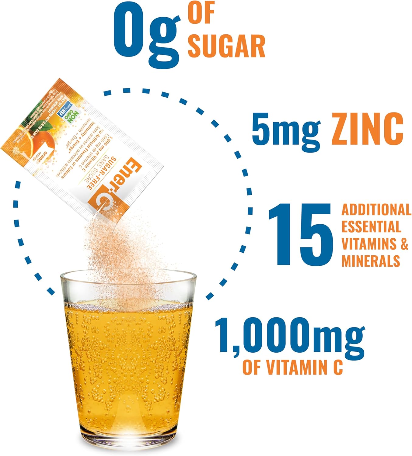 Ener-C Sugar Free Multivitamin Drink Mix, Orange - 30 Sachets - görsel 4