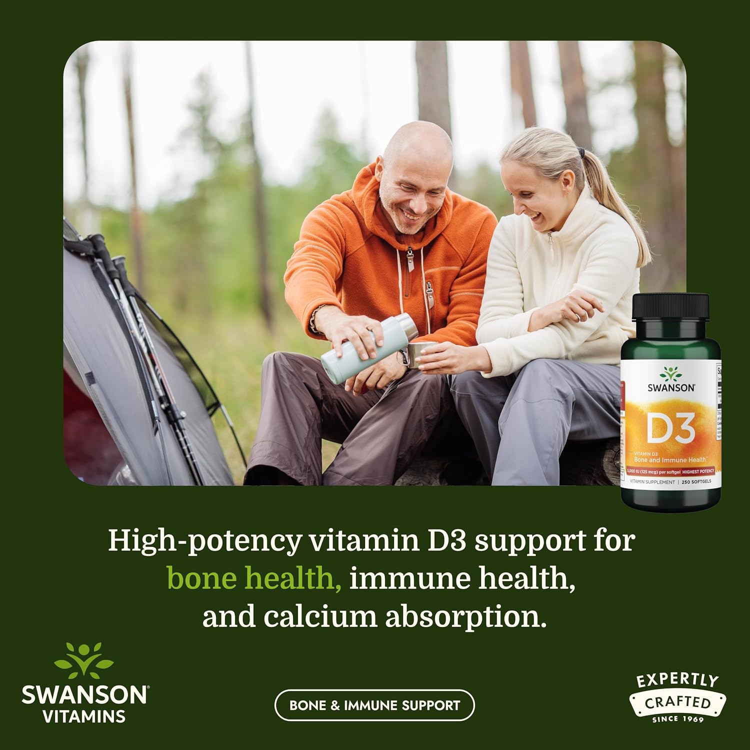Swanson Vitamin D3 5,000 IU (125 mcg) – 250 Softgels - görsel 2