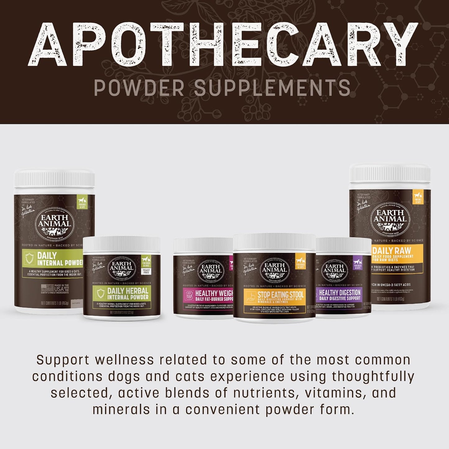 Earth Animal Apothecary Powder Supplement - Stop Eating Stool Nutritional Powder for Dogs & Cats, 8 oz - görsel 5