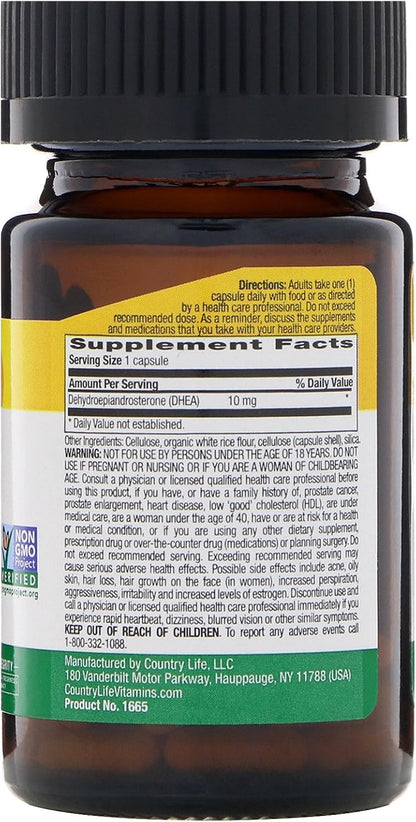 Country Life DHEA 10 mg, 50 Capsules
