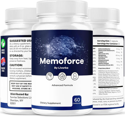 (3 Pack) Memoforce Supplement - Official Memoforce Premium Formula Capsules, Advanced Support for Wellness & Overall Health, 180 Capsules