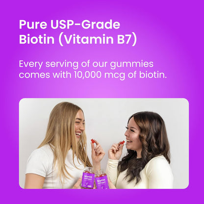 NutraChamps Biotin Gummies 5000mcg with Collagen, Keratin & More – Hair, Skin and Nails Vitamins for Women & Men – Contributes to Normal Hair – Enhanced with Vitamin C, D3, Zinc (Pack of 2)