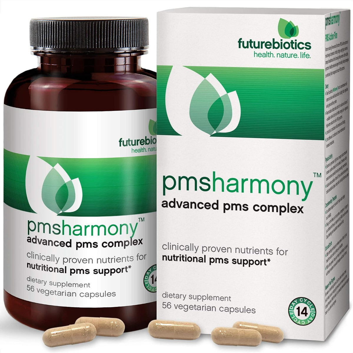 Futurebiotics Pmsharmony Veg Capsules – Hormone Balance Support with Organic Ingredients, 56 Capsules - görsel 1