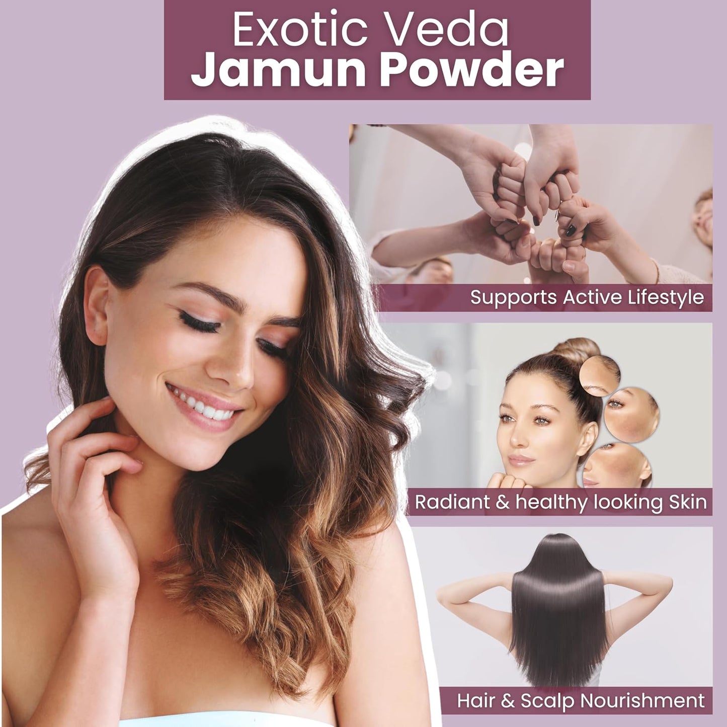 Exotic Veda Jamun Seed Powder – 100% Pure Eugenia Jambolana | Java Plum Seed Powder | Vegan, Gluten-free, Non-GMO – 100g - görsel 3