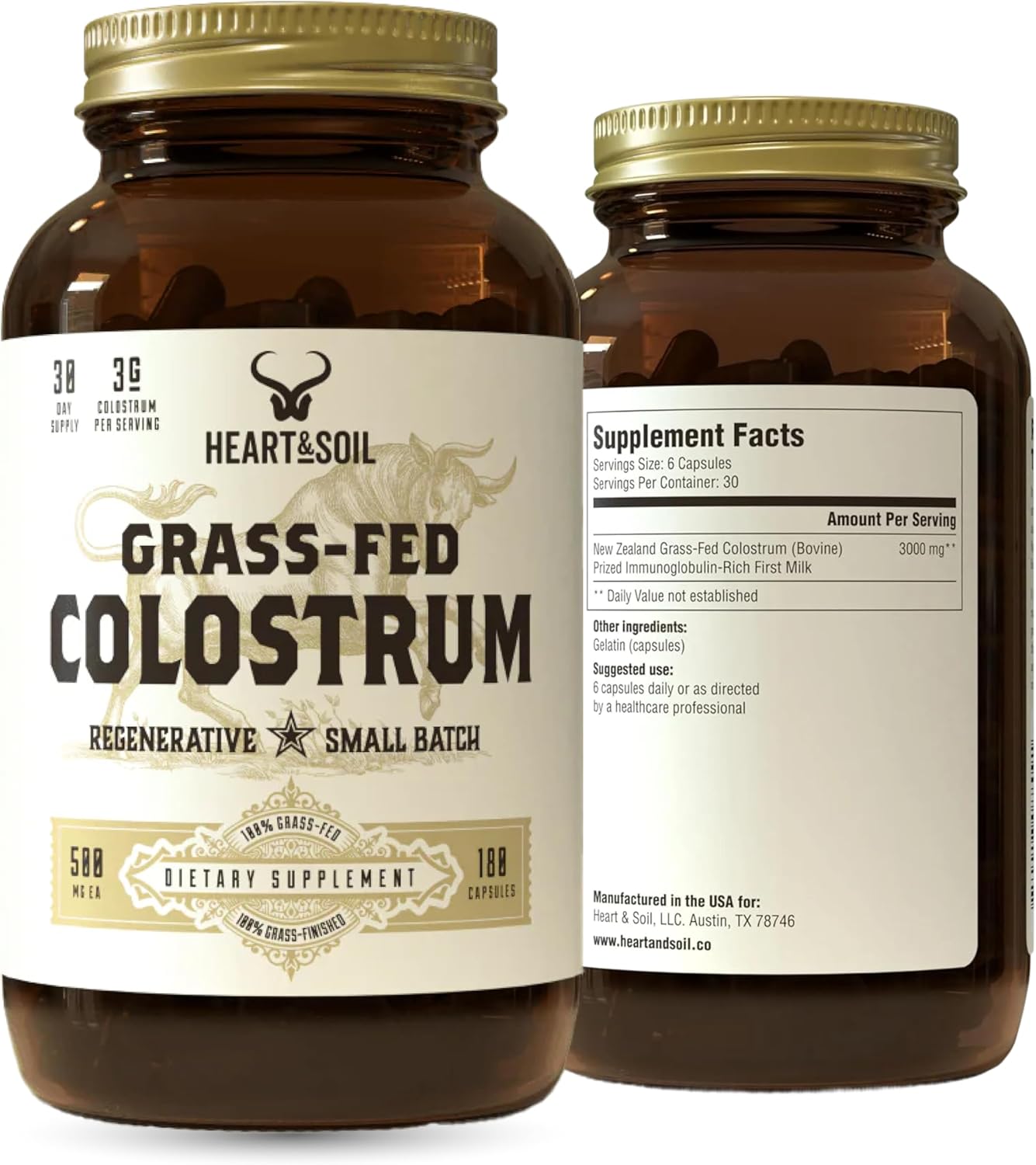 HEART & SOIL Gut & Digestion – Grass Fed Beef Organs for Digestive Health – 180 Capsules - görsel 10